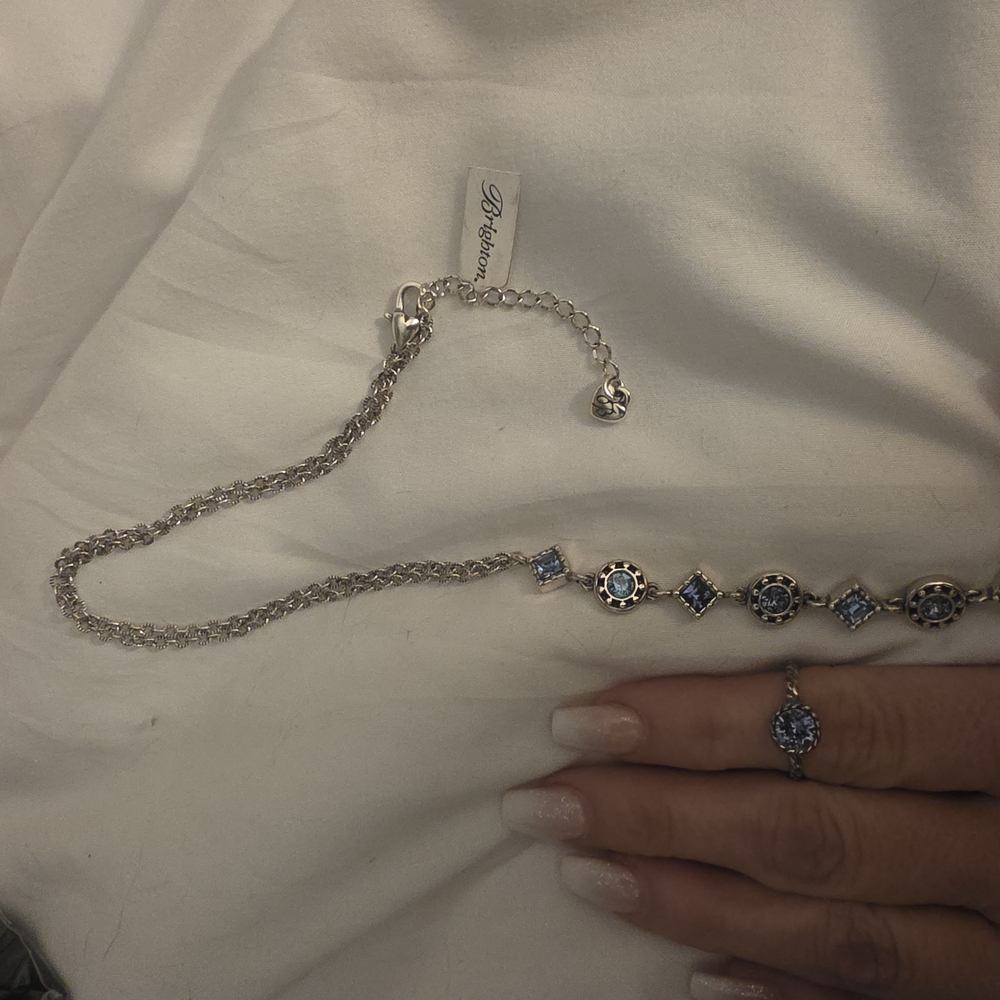 Silver and Blue Gemstone Bracelet